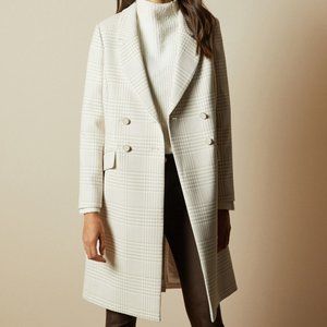 NEW Ted Baker Double Breasted Checked Coat